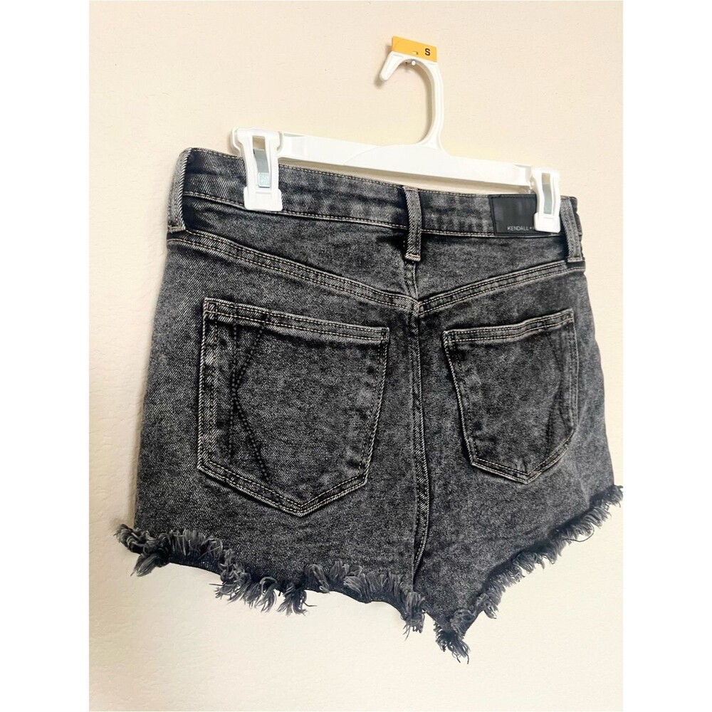 Kendall + Kylie The Drifter High Rise Cutoff Black Denim Shorts Size 7 (28”) - Picture 4 of 7